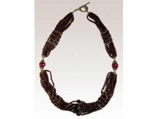 Beaded Necklace with Rubies