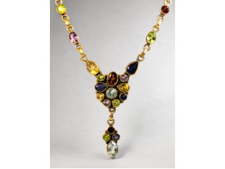 925 Silver Necklace with Natural Gemstones